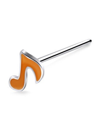 Musical Notation Shaped Silver Straight Nose Stud NSKA-852E